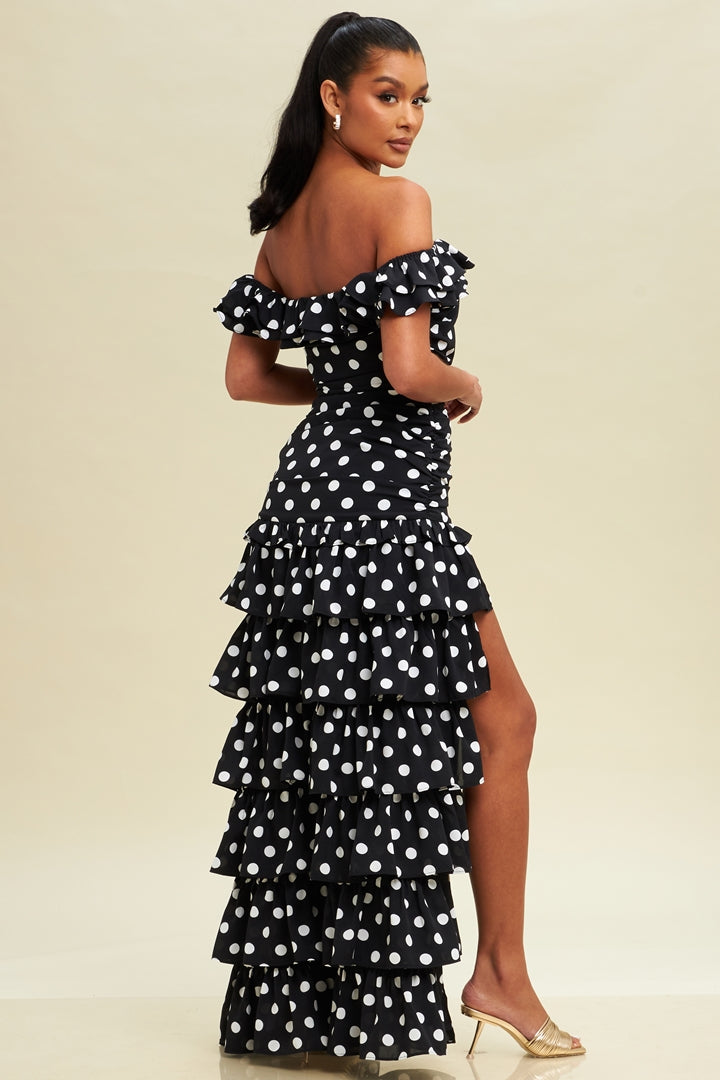 Black Pretty Woman Polka Dot Dress