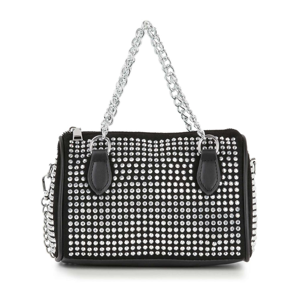 Crystal Clear Mini Rhinestone Duffle Bag