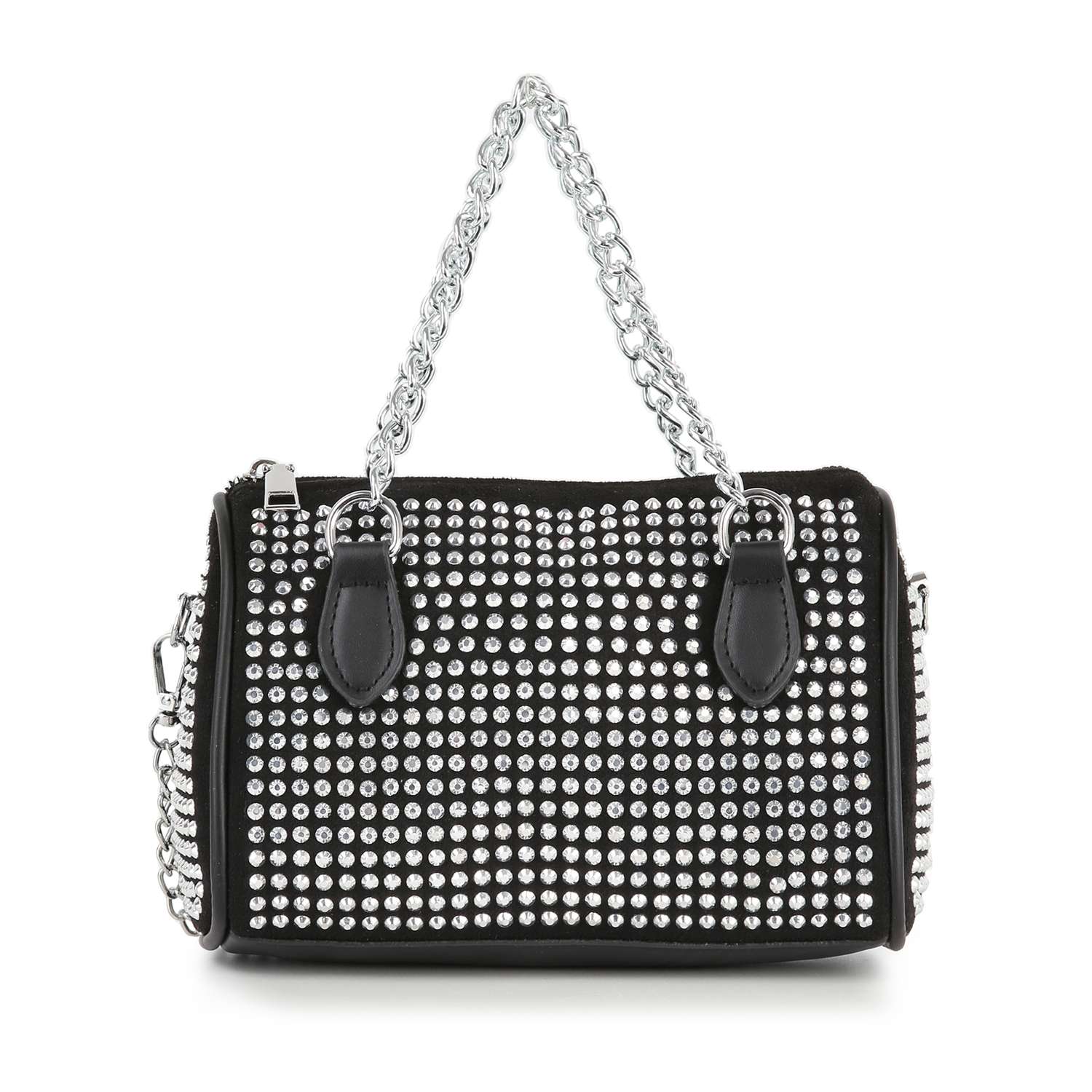 Crystal Clear Mini Rhinestone Duffle Bag