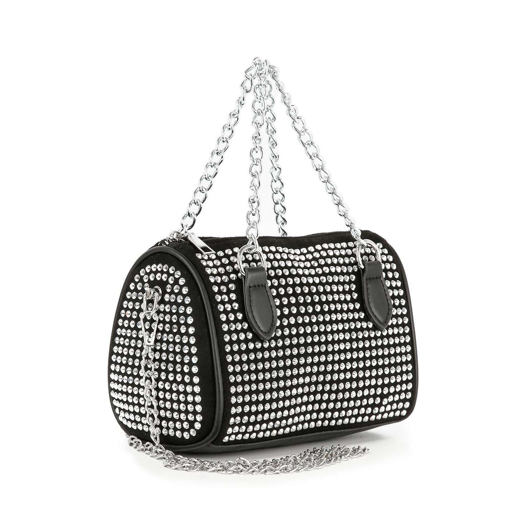 Crystal Clear Mini Rhinestone Duffle Bag
