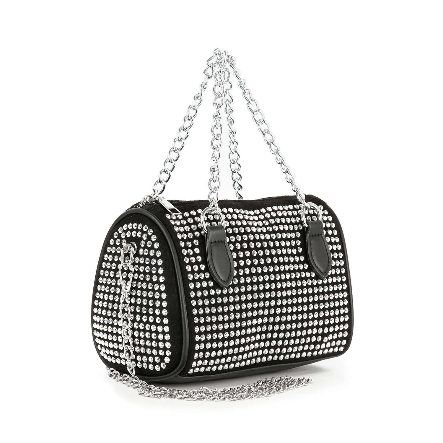 Crystal Clear Mini Rhinestone Duffle Bag