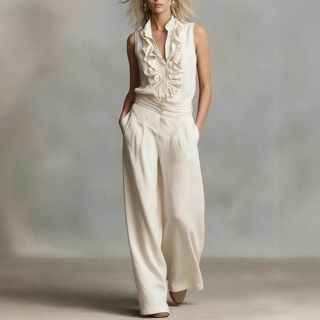 Call Me Sherry-Women’s Linen Blend Two-Piece Set