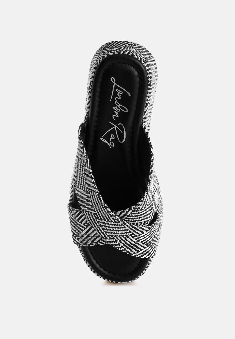 Modura Raffia Flatform Slip Ons