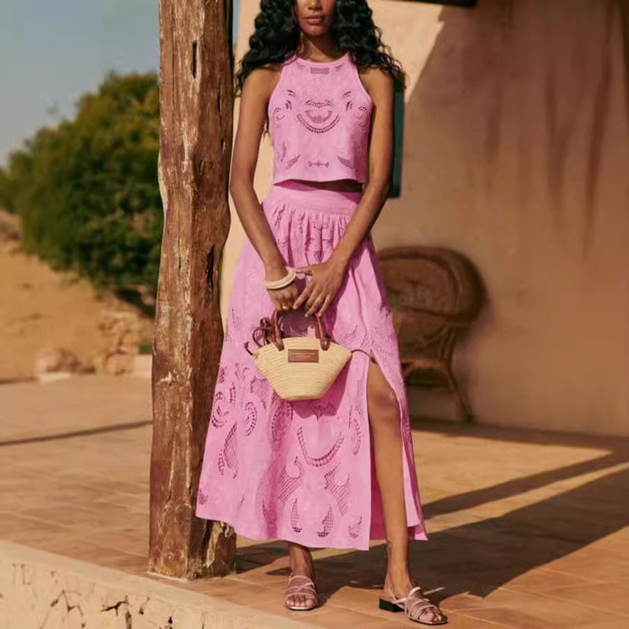 Think Pink Sleeveless Skirt Set