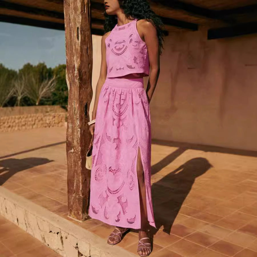 Think Pink Sleeveless Skirt Set