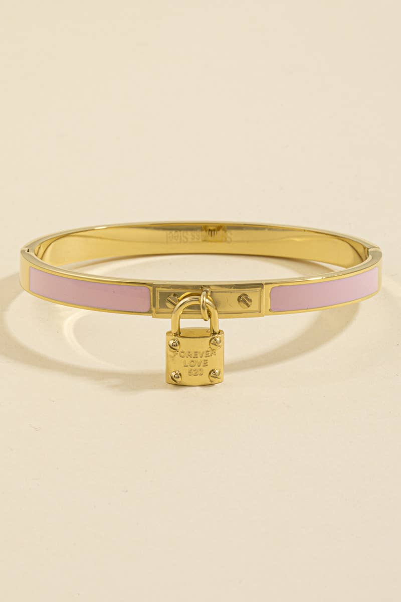 Stainless Steel Enamel Padlock Charm Bracelet: GDRD