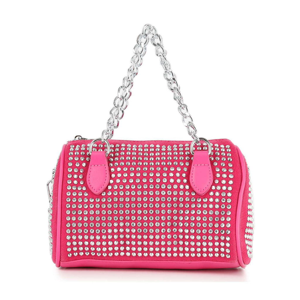 Crystal Clear Mini Rhinestone Duffle Bag