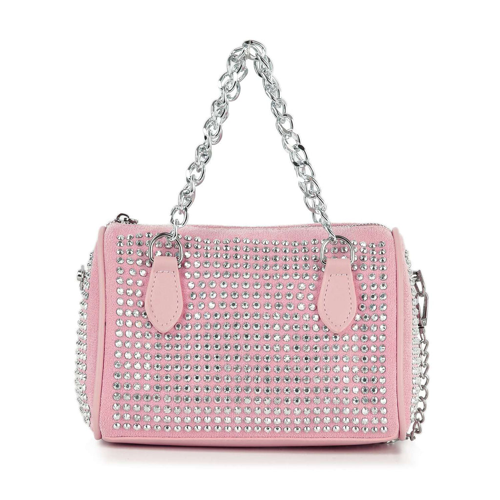 Crystal Clear Mini Rhinestone Duffle Bag