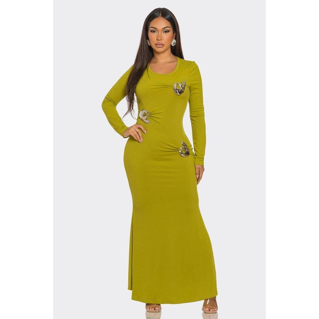 STUNNING ELEGANCE MAXI DRESS: BLACK / S-M-L(2-2-2)