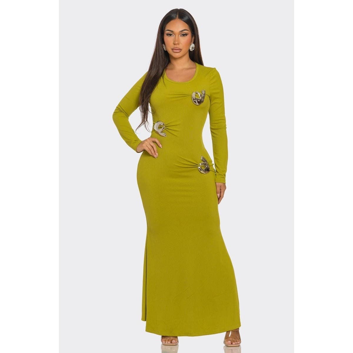 STUNNING ELEGANCE MAXI DRESS: BLACK / S-M-L(2-2-2)