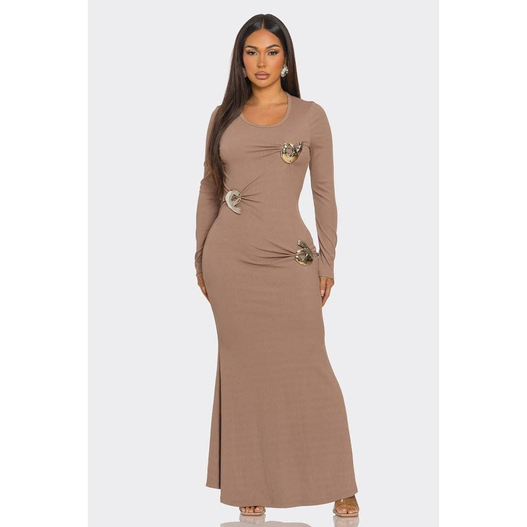 STUNNING ELEGANCE MAXI DRESS: BLACK / S-M-L(2-2-2)
