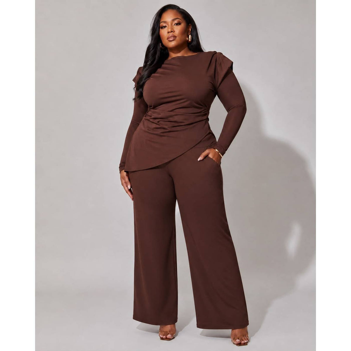 PLUS SCULPTED MOTION PANTS SET: BLACK / 1X-2X-3X(1-1-1)
