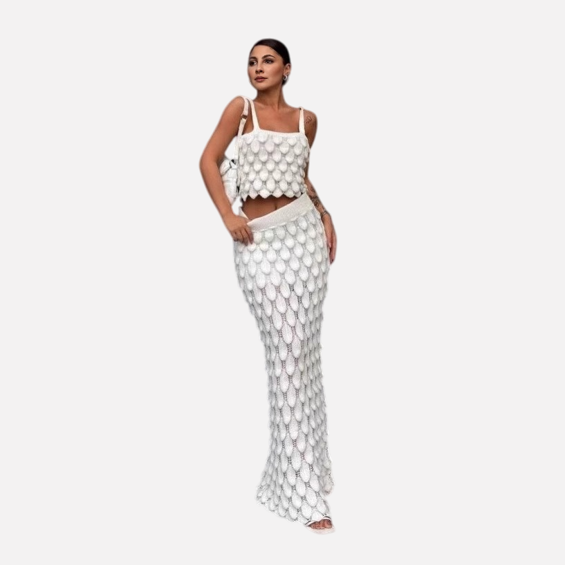 White Breeze Fashion Skirt Set
