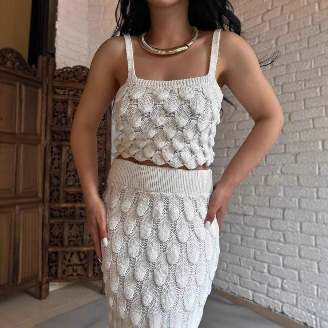 White Breeze Fashion Skirt Set