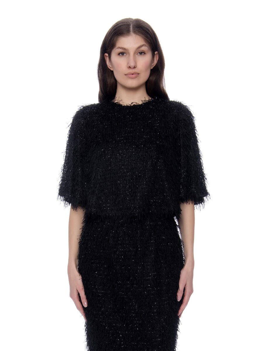 Gracia Fashion Women's Tinsel-Style Bell Sleeve Top